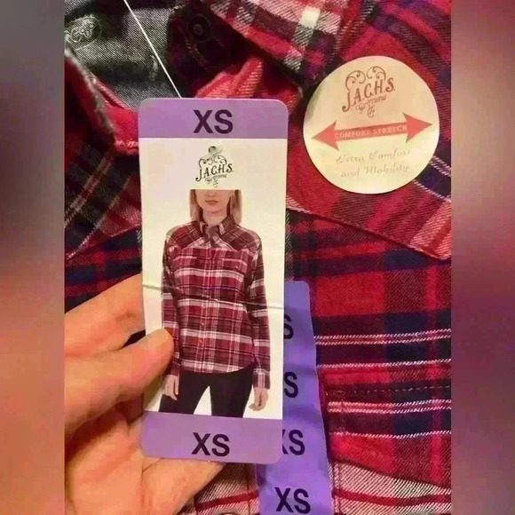 Jachs Girlfriend plaid Shirt size XS - Picture 5 of 7